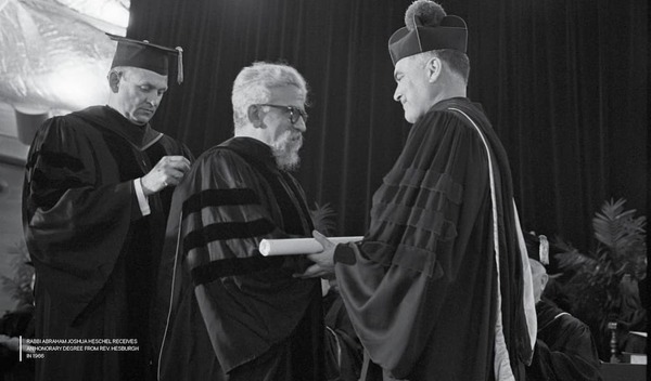 Rabbi Abraham Joshua Heschel Recieves Honorary Degree From Fr Hesburgh