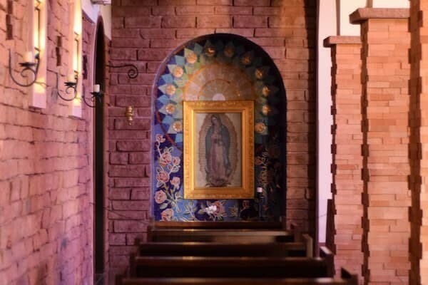 Painting of Our Lady of Guadalupe in a church in South America